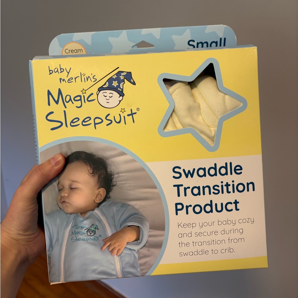 Baby Merlin Magic Sleepsuit New in Box Small Cream